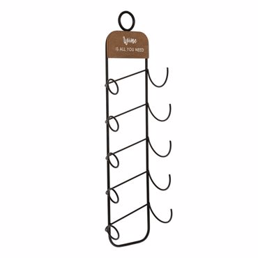 Iliadis Μπουκαλοθήκη Τοίχου 5 Θέσεων Μεταλλική Μαύρη 19.5x12x71cm 88183