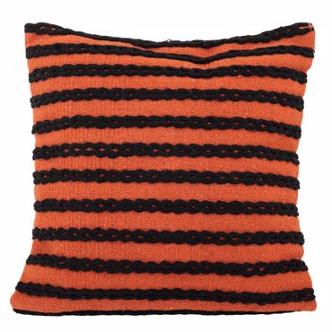 Iliadis Μαξιλάρι Υφασμάτινο Ριγέ Μαύρο/Καφέ 50x50cm 88910