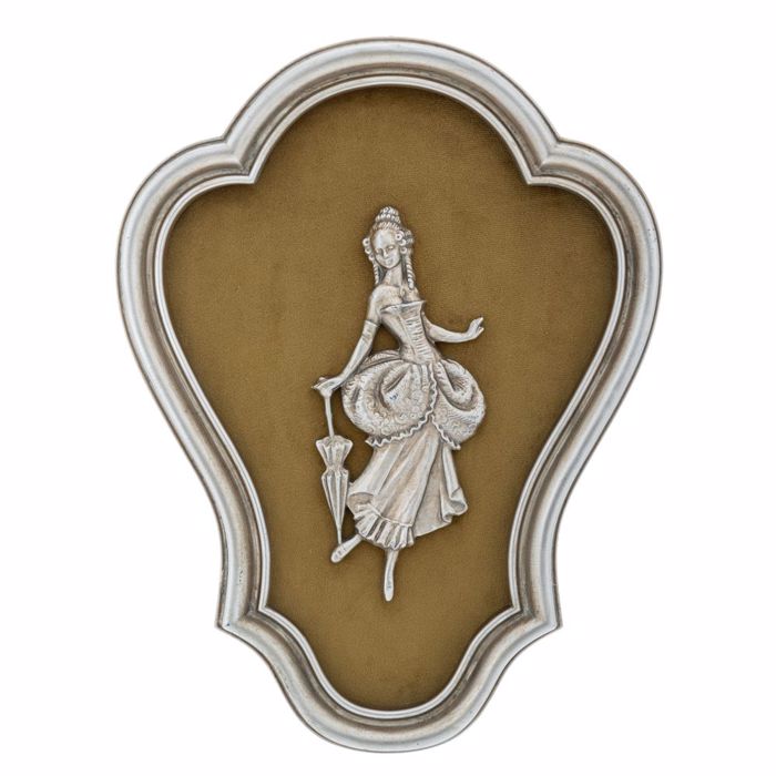 Iliadis Kadraki Toixou Beloudino Kafe me Resin Gynaikeia Figura 25x2x32cm 89035