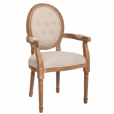 Iliadis Καρέκλα με Μπράτσα Ξύλινη με Γκρι Ύφασμα 55x46x96cm 89091