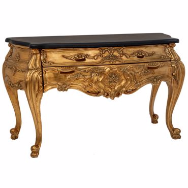 Iliadis Κονσόλα Χρυσή MDF με Μαύρη Επιφάνεια 148x65x83cm 89185