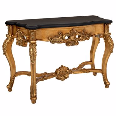 Iliadis Κονσόλα Vintage Χρυσή MDF/PU με Μαύρη Επιφάνεια 130x50x80cm 89195