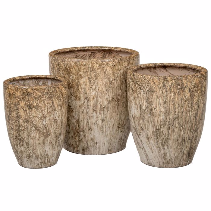 Iliadis Set ton 3 Kaspo Keramiko me efe Marmarou F40x43cm 89219