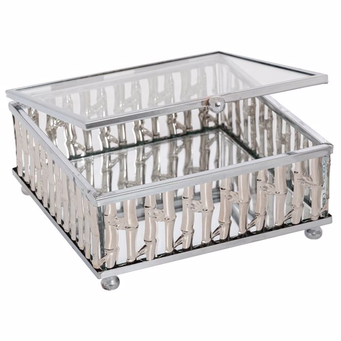 Iliadis Bizoutiera Metalliki Asimi me Kathrepti 12x12x5cm 89409