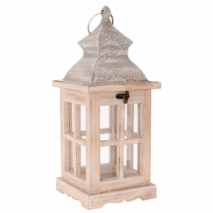 Iliadis Fanari Xulino Kafe me Ggri Metalliki Orofi 15x15x36cm 89551