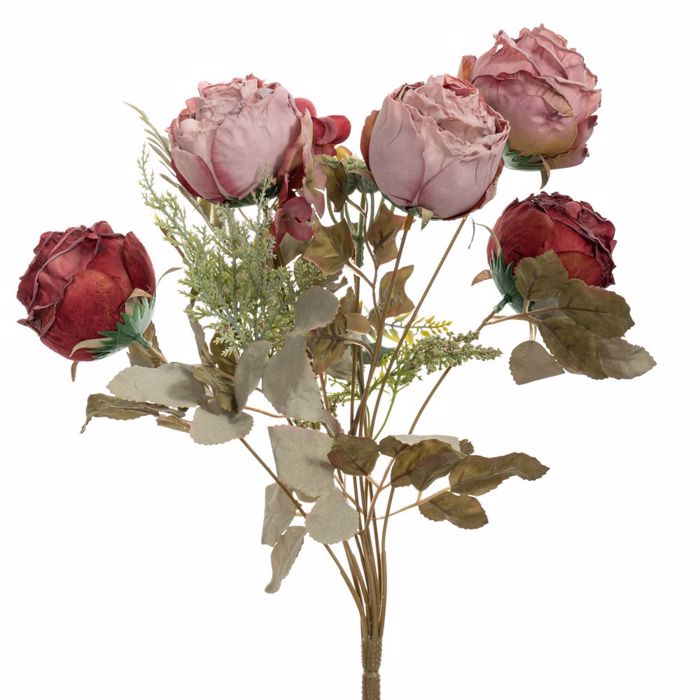 Iliadis Roz Bouketo me Triantafulla X7 42cm 89837