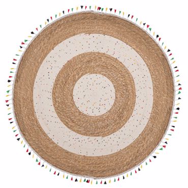 Iliadis Στρογγυλό Χαλί Γιούτα με Κρόσσια Πολύχρωμα Φ150cm 90164