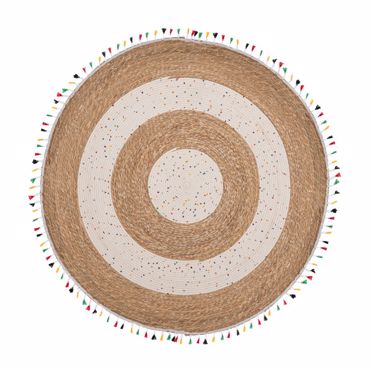 Iliadis Στρογγυλό Χαλί Γιούτα με Κρόσσια Πολύχρωμα Φ100cm 90166