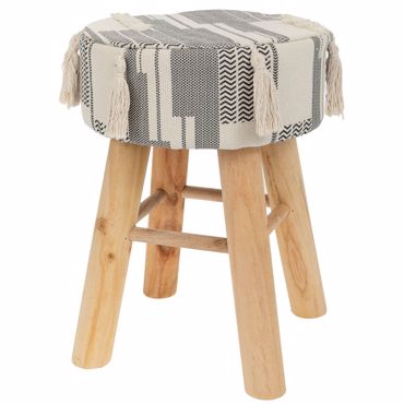 Iliadis Σκαμπό Υφασμάτινο με Ξύλινα Πόδια Φ34x50cm 90219