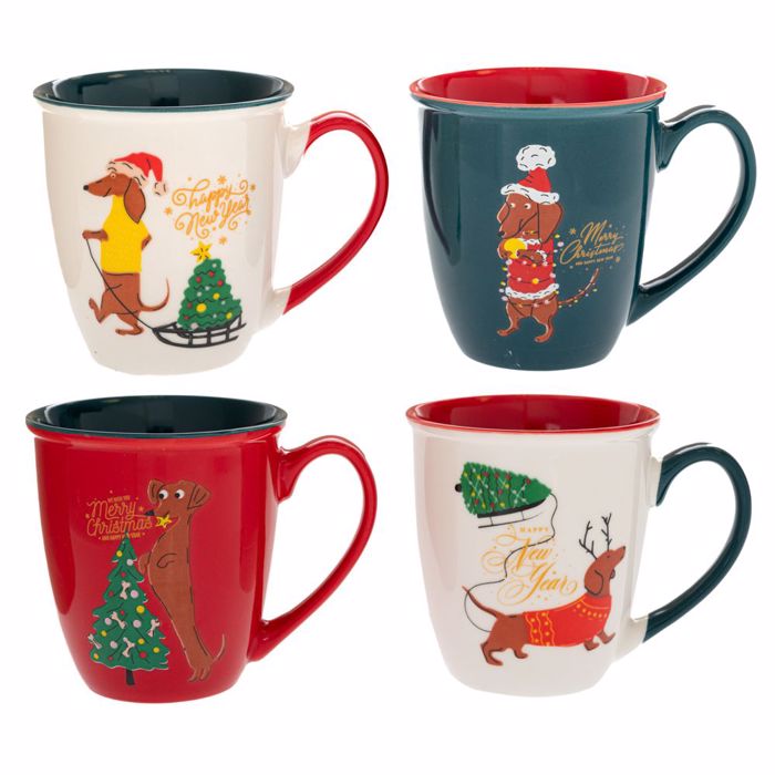 Iliadis Keramiki Koupa me Xristougnniatikes Figures se Kouti 350ml se 4 Sxedia 91507