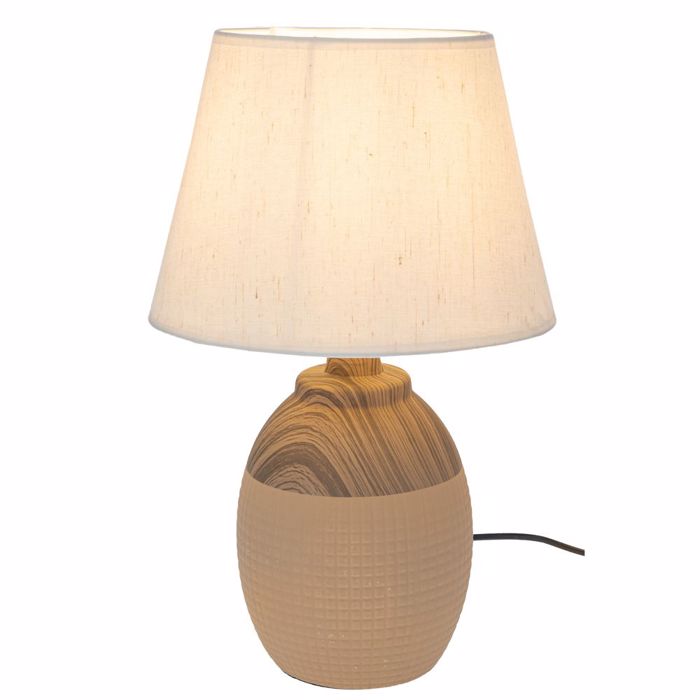 Iliadis Dixromo Kafe/Mpez Keramiko Lampater me Krem Kapelo 39cm 91566