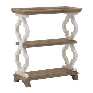 Inart Ραφιέρα Ξύλινη Αντικέ Κρεμ/Natural 92Χ40Χ102 3-50-725-0018