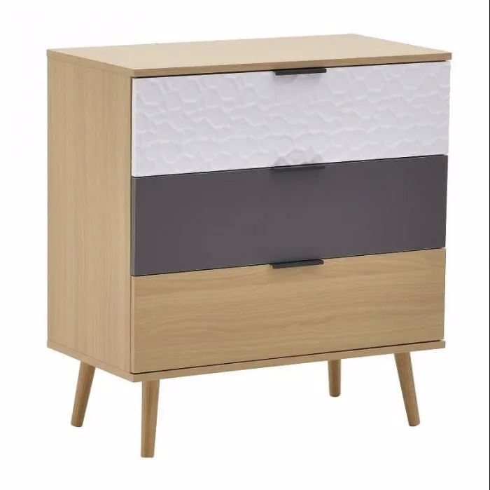 Inart Συρταριέρα Ξύλινη Natural/Γκρι/Λευκή 75Χ39Χ80 3-50-020-0014 Inart Surtariera Xulini Natural/Ggri/Lefki 75X39X80 3-50-020-0014