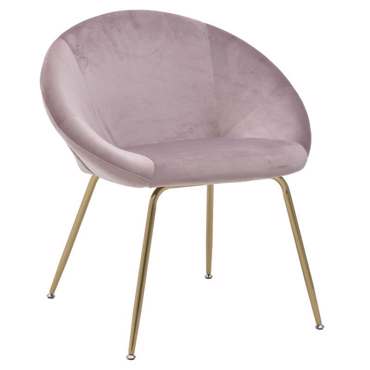 Inart Καρέκλα Μεταλλική/Βελούδινη Χρυσή/Ροζ 62X71X75/45 3-50-688-0018