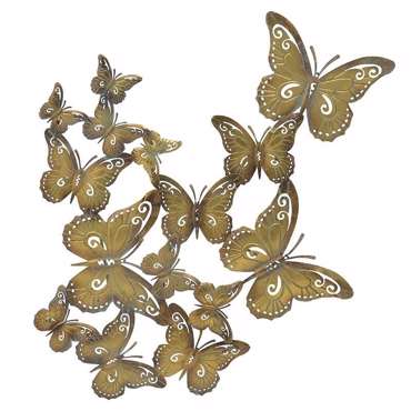 Inart Διακοσμητικό Τοίχου Πεταλούδες Μεταλλικό 65Χ2Χ72 3-70-120-0040
