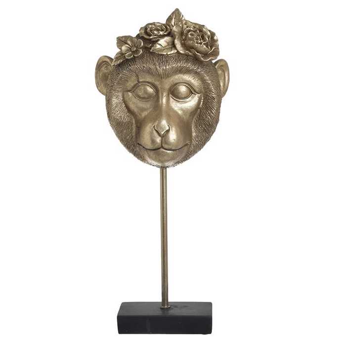 Inart Protomi Pithikos Resin Xrusi_Mavri 18X11X44 3-70-197-0067