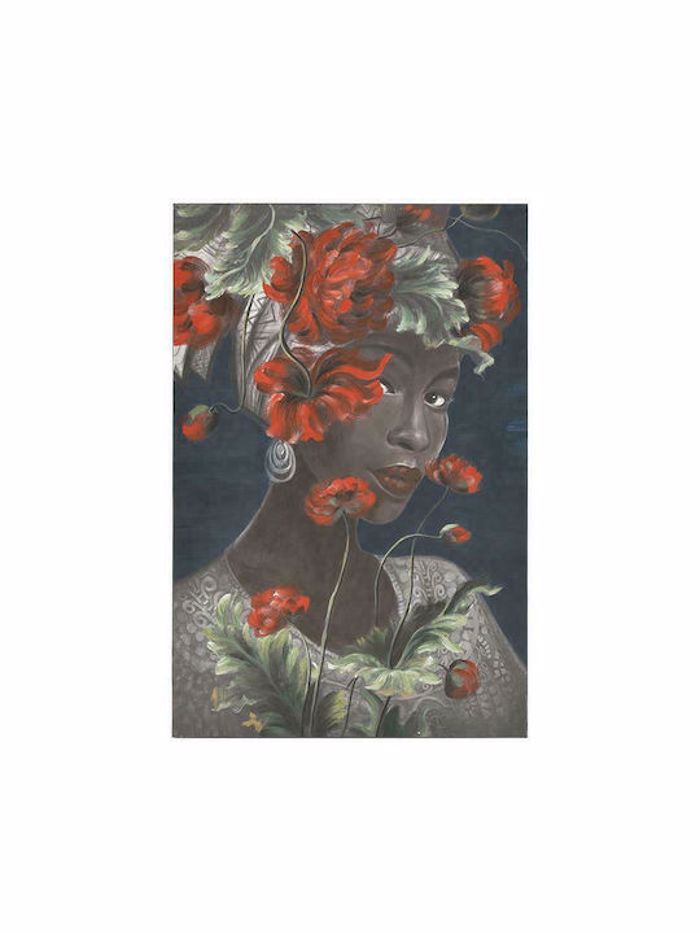 Inart Pinakas Kambas Gynaikeia Figura Louloudia 60X90ek 3-90-006-0304