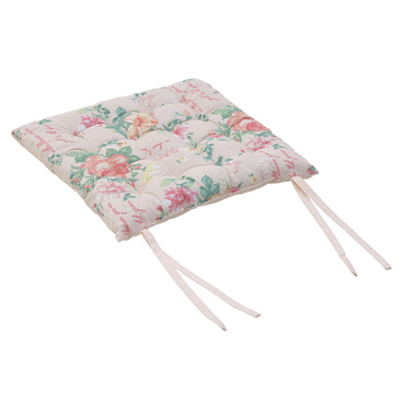 Inart Μαξιλάρι Καρέκλας Υφασμάτινο Λουλούδια 40Χ40Χ3 6-40-121-0082