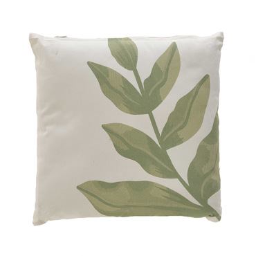 Click Μαξιλάρι Printed ''Φύλλο'' Βαμβακερό Λευκό/Πράσινο 40x40cm 6-40-809-0005