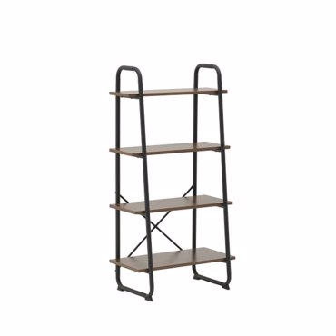 Inart Ραφιέρα Μεταλλική/Ξύλινη Μαύρη/Φυσική 60x36x120cm (Μέγεθος: Medium)