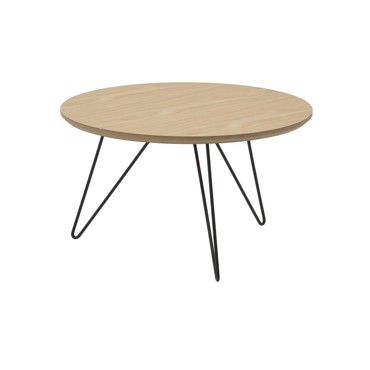 Inart Τραπέζι Σαλονιού Ξύλινο/Μεταλλικό Natural/Μαύρο Φ60Χ35 6-50-861-0011