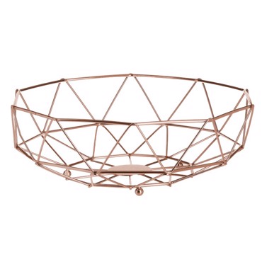 Inart Φρουτιέρα Μεταλλική Χάλκινη Φ28Χ10 6-60-373-0020