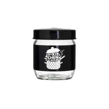 Inart Δοχείο με Καπάκι Γυάλινο/Pl 425cc 9Χ9Χ9 6-60-805-0074