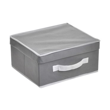 Inart Κουτί Αποθήκευσης Υφασμάτινο Γκρι 33Χ28Χ15 6-70-373-0014