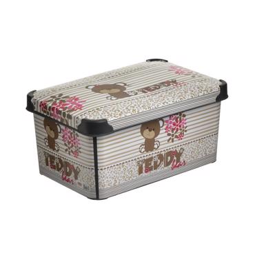 Click Κουτί Αποθήκευσης Teddy PL Εκρού/Καφέ 34X22X16 6-70-886-0013