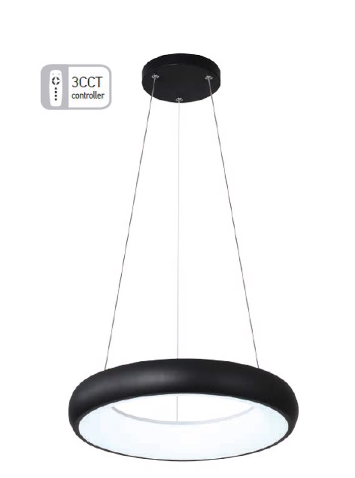 INLIGHT FOTISTIKO OROFIS LED ME CONTROLLER RuThMISIS ENTASIS/ThERMOKRASIAS 4050Lm F40cm 42023-B-BLACK