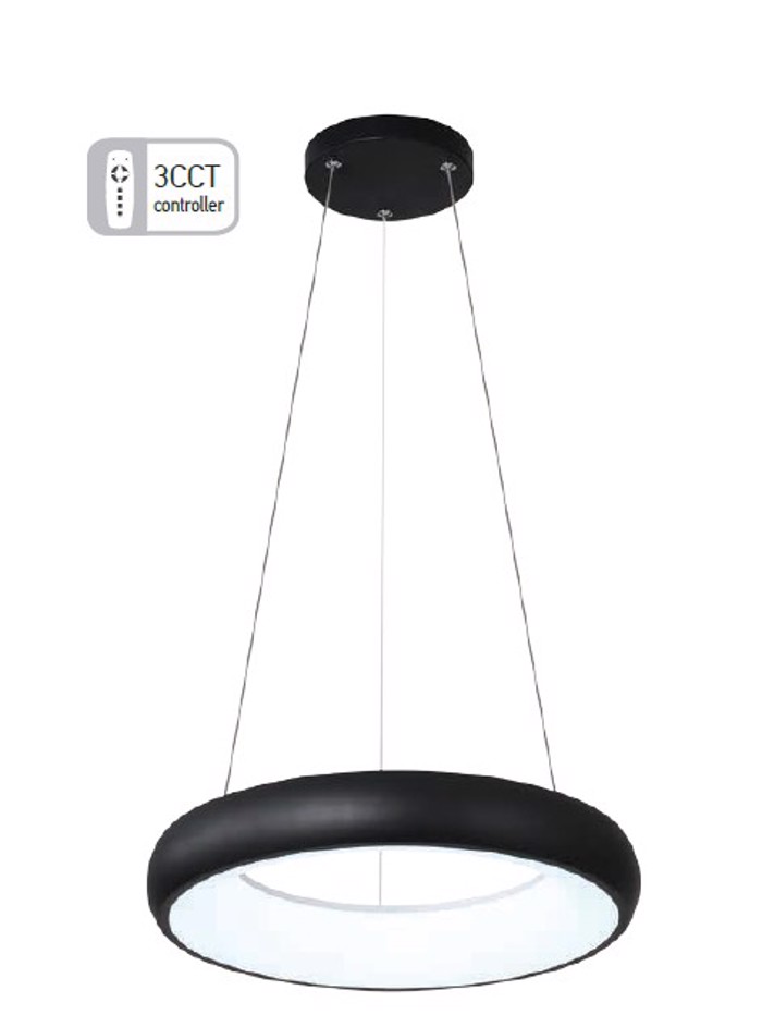 INLIGHT FOTISTIKO OROFIS LED ME CONTROLLER RuThMISIS ENTASIS/ThERMOKRASIAS 4050Lm F40cm 42023-B-BLACK