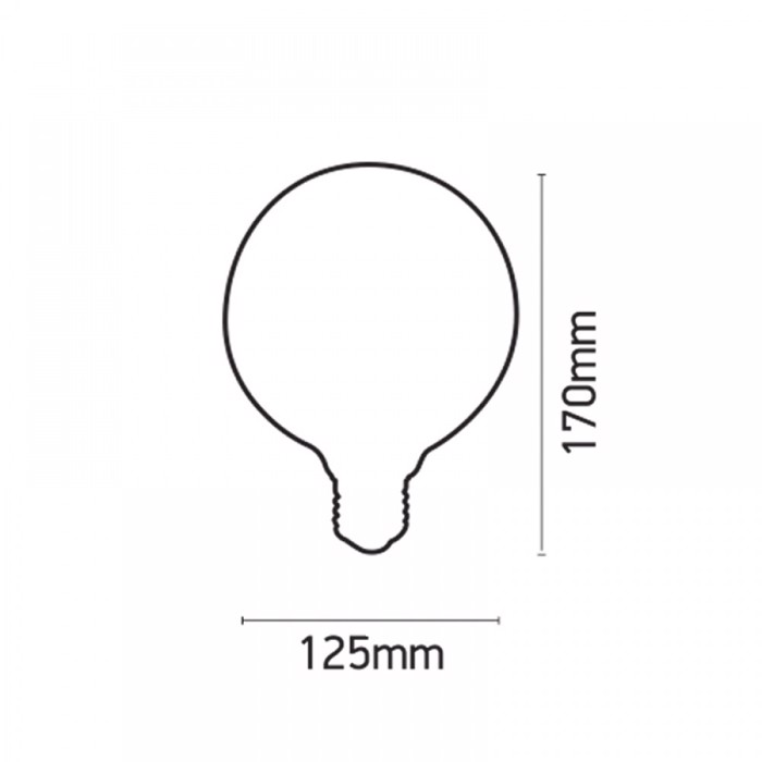 INLIGHT E27 LED Filament Amber G125 10W 900Lm 2200K/Thermo Dimmable 7.27.10.28.1