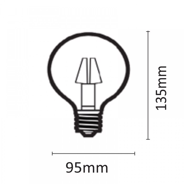INLIGHT E27 LED Filament G95 12W 1500Lm 4000K Fusiko Lefko 7.27.12.21.2
