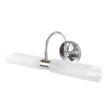 INLIGHT ΑΠΛΙΚΑ ΜΠΑΝΙΟΥ ΓΥΑΛΙΝΗ ΜΕΤΑΛΛΙΚΗ ΧΡΩΜΙΟ 2 x G9 31.5cm 1041