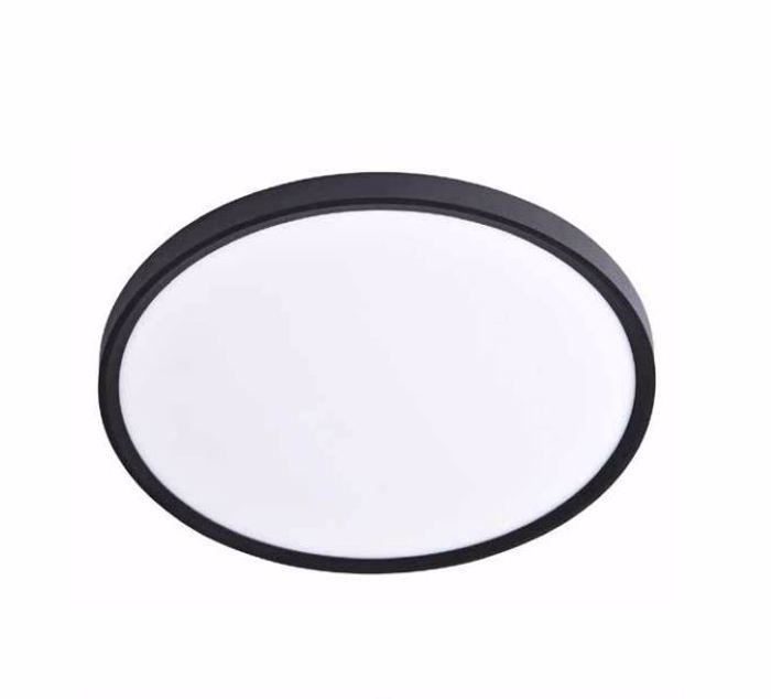 Inlight Plafoniera orofis LED 40W 3CCT (by switch on base) se mavri apoxrosi F50x2.5cm (42036-B-Black)