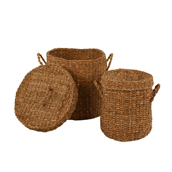 InTheBox - Maison SEAGRASS Set ton 2 Kalathi me Kapaki Seagrass Fusiko F44x45cm 015347