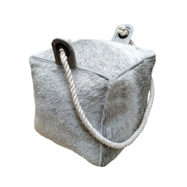 InTheBox - Maison PUERTA Διακοσμητικό Door Stopper Βαμβάκι/Δέρμα Γκρι 15x15x15cm 017504