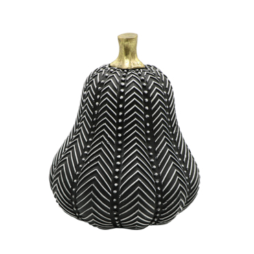 InTheBox - Maison PUMKIN DECO Κολοκύθα Resin Μαύρη/Λευκή Φ14x16.5cm 017989
