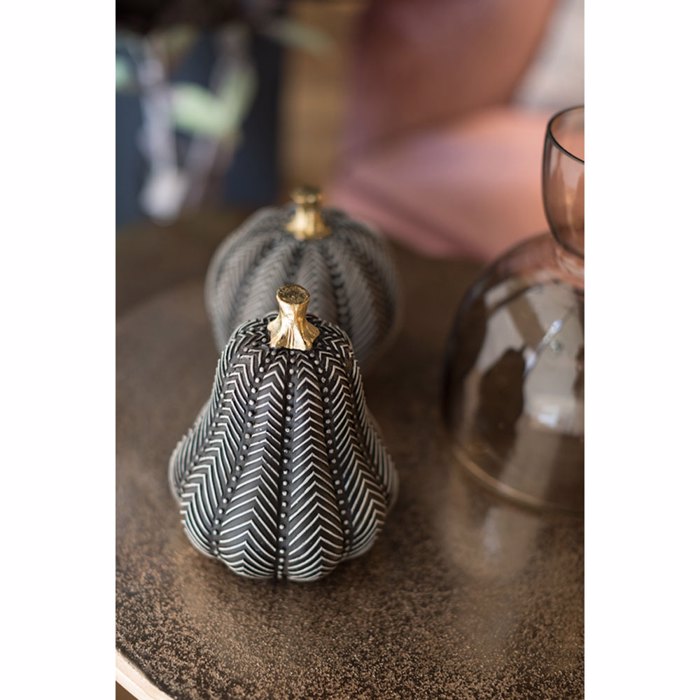 InTheBox - Maison PUMKIN DECO Kolokutha Resin Mavri/Lefki F14x16.5cm 017989