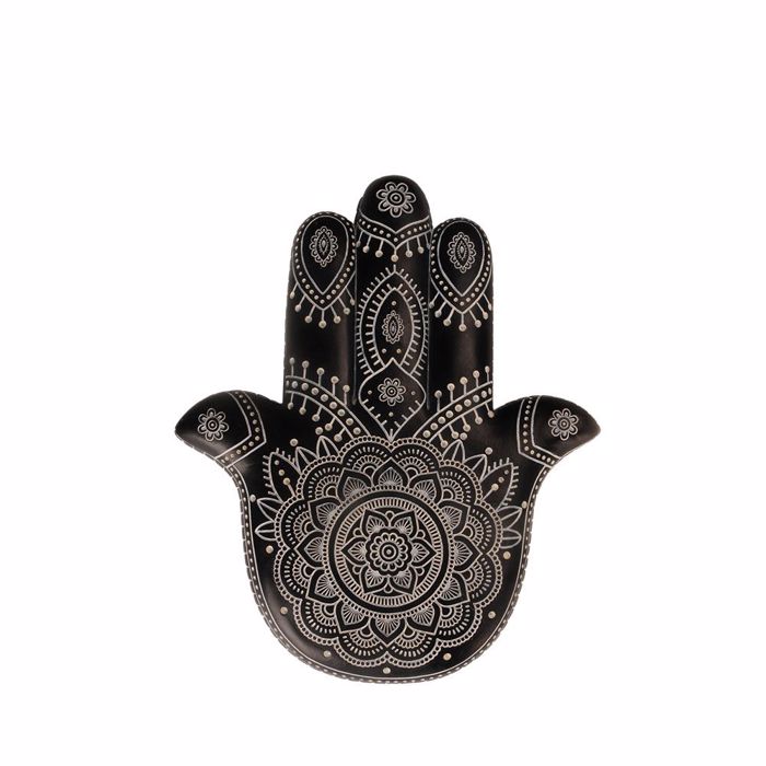 InTheBox - Maison HAMSA DECO TOIXOu Diakosmitiko Resin Mavro/Lefko 25x3x30cm 019682