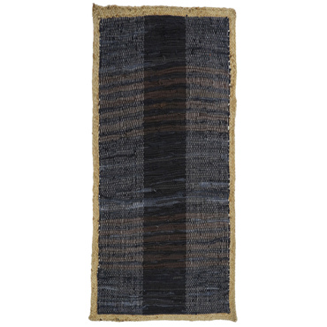 InTheBox - Maison DARK Χαλί Δερμάτινο/Γιούτα Μαύρο/Μπεζ 70x150cm 020526