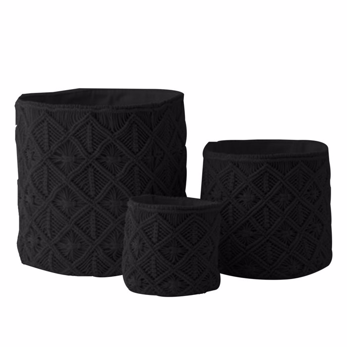 InTheBox - Maison AL MANO Set ton 3 Kalathi Bambakero/Polyester Mavro F40x40cm 021664