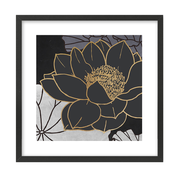 InTheBox - Maison FIGERES Set ton 2 Pinakas apo Xarti kai MDF Poluxromo me Mavri Korniza 50x50x2cm 022045