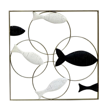 InTheBox - Maison BRINE DECO Διακοσμητικό Τοίχου Μεταλλικό Λευκό/Μαύρο 50x2x50cm 023458