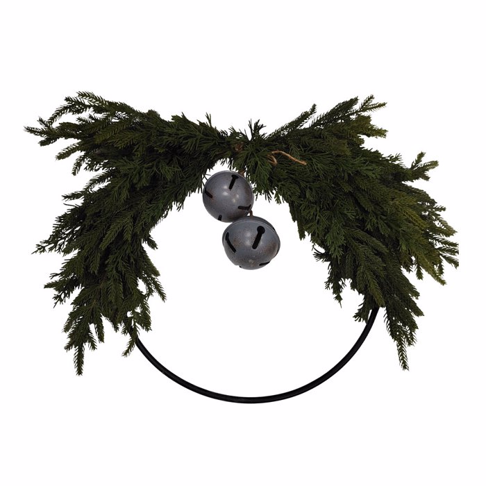 InTheBox - Maison XMAS CIRCLE 60 Stefani Metalliko/PVC Prasino/Kokkino F60cm 031045