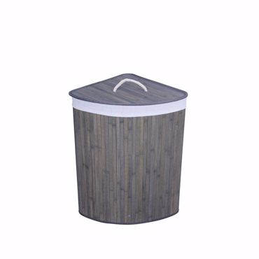 DI.MO Καλάθι Απλύτων από Bamboo Γκρι/Λαδί Φ37x60cm 41708/Grey DIC0041708