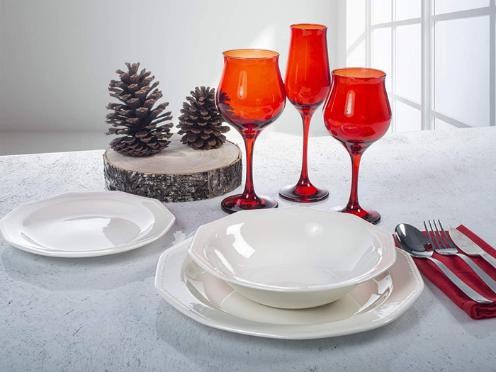 Kanellopoulos Set 6 Tem. Potiri Nerou 370ml Gyalino Kolonato WAVY RED PB44026800