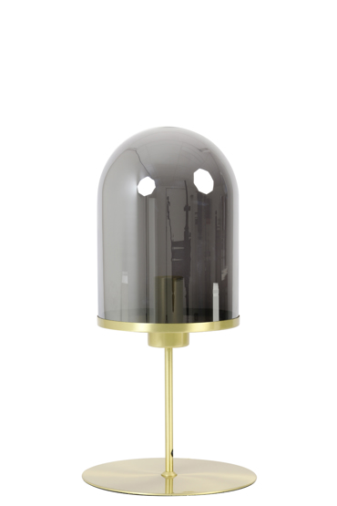 l'arte Επιτραπέζιο Φωτιστικό 'Mariam' Μονόφωτο Μεταλλικό/Γυάλινο Χρυσό/Φιμέ Ε27 Φ22x50cm