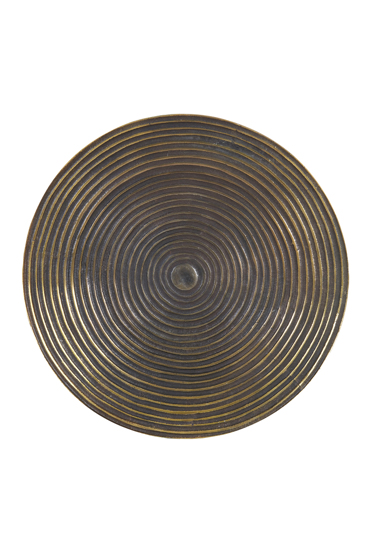 l'arte Διακοσμητική Πιατέλα 'Bonito' Μεταλλική Αντικέ Μπρονζέ Φ42x4cm