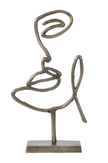 l'arte Επιτραπέζιο Διακοσμητικό 'Brace' Μεταλλικό Αντικέ Χρυσό 24x8x43cm